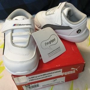 PUMA Sneakers Shoes BMW Branded White/Gray Unisex Kid's Size 4 Infant Size 4 NEW